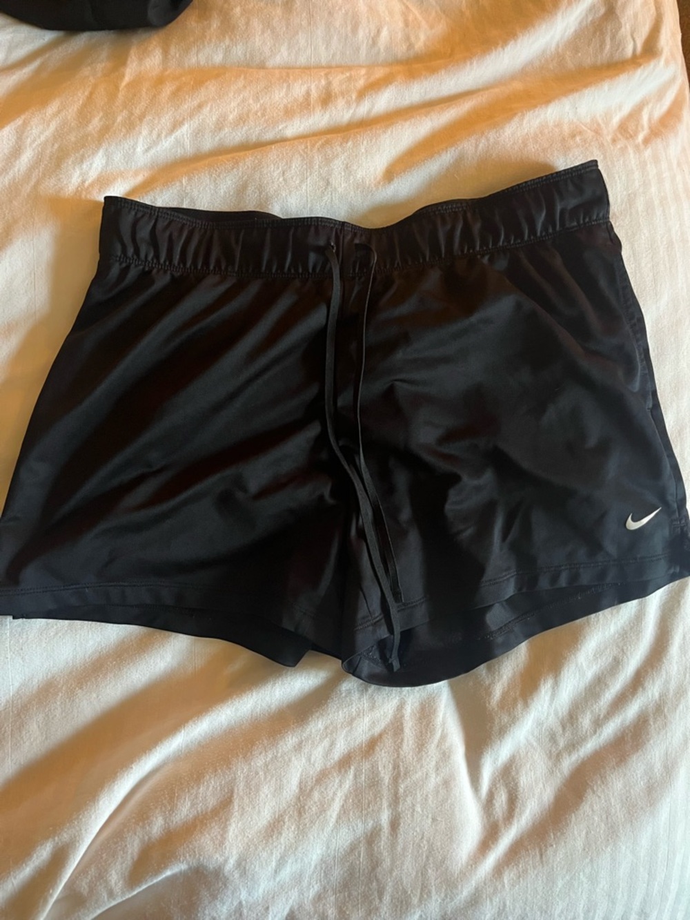 Nike Black Athletic Shorts with Swoosh Logo size M